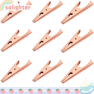 SOLIGHTER คลิปหนีบปากจระเข้ ทองแดง พร้อมฉนวนกันความร้อน 45 มม. 1.77 นิ้ว 10 ชิ้น สําหรับทดสอบไฟฟ้า