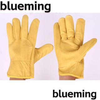 Blueming2 ถุงมือเชื่อม หนังแกะ สีเหลือง ทนไฟ อุปกรณ์เสริม สําหรับทําอาหาร 1 คู่