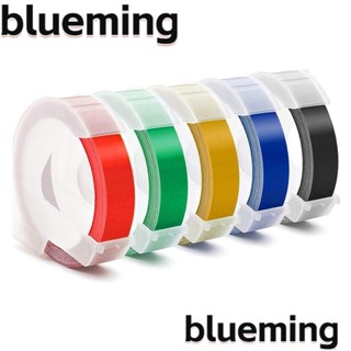 Blueming2 เทปฉลากพลาสติก ลายนูน 9 มม. ทนทาน สีดํา แดง น้ําเงิน เหลือง เขียว 3/8 นิ้ว