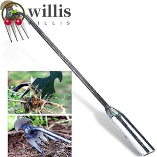 Willis ที่ขูดดิน แบบแมนนวล 4 ซี่ กันสนิม สําหรับสวน ฟาร์มคราด