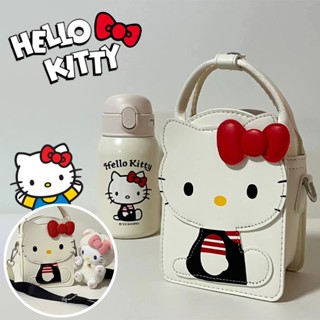 กระเป๋าถือ กระเป๋าสะพายไหล่ ลาย Hello Kitty Sanrio ขนาด 16 ซม. ใส่โทรศัพท์มือถือได้ เหมาะกับของขวัญวันเกิด สําหรับเด็กผู้หญิง