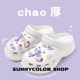 SUNNYCOLOR  รองเท้าแตะหญิง รองเท้าหัวโต แฟชั่น ธรรมดา ใส่สบายๆ 2023ใหม่ B21H0N7 36Z230909