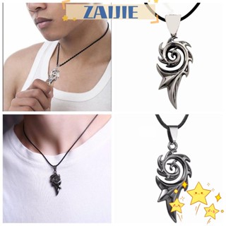 Zaijie24 สร้อยคอโชคเกอร์ เหล็กไทเทเนียม ลายเปลวไฟมังกร สไตล์วินเทจ ร็อค เรโทร สําหรับผู้ชาย