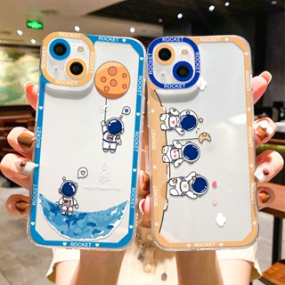 นักบินอวกาศบนดวงจันทร์ เเคสโทรศัพท์ TPU Compatible for iPhone 11 14 13 12 15 Pro Max 7 8 14 Plus XR XS Max SE 2020