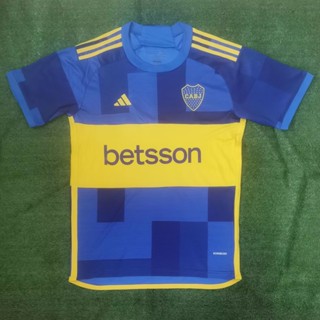 เสื้อกีฬาแขนสั้น ลายทีมชาติฟุตบอล Boca Home Jersey S-XXL 23-24 ชุดเหย้า สําหรับผู้ชาย AAA