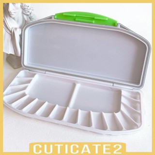 [Cuticate2] พาเลทสีน้ํา พร้อมพื้นที่ผสมสีน้ํา แบบพกพา สําหรับอะคริลิค และสีน้ํามัน