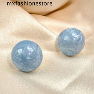 Mxfashione ต่างหู ทรงกลม สีแคนดี้ สไตล์เกาหลี เรโทร สําหรับผู้หญิง