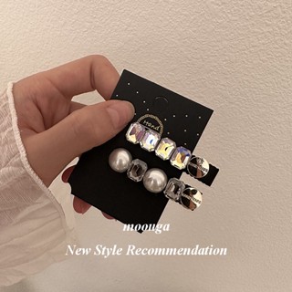 Moouga/rhinestone กิ๊บติดผม รูปปากเป็ด ขนาดเล็ก หรูหรา สําหรับผู้หญิง