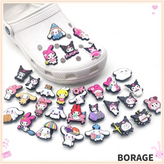 Borag จี้รูปรองเท้า Kawaii Cinnamoroll เมโลดี้ คุโรมิ อุปกรณ์เสริม สําหรับตกแต่งรองเท้า DIY 30 ชิ้น