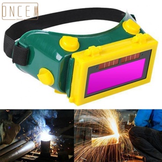 【ONCEMOREAGAIN】Welding Ma sk Helmet Gog gles Welder Glasses Solar Automatic Sensor Dimming