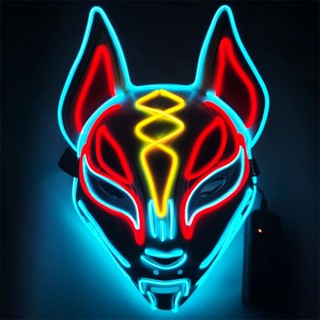 Tast Fox Mask หน้ากากคอสเพลย์นีออน มีไฟ Led สําหรับปาร์ตี้ฮาโลวีน 
 En