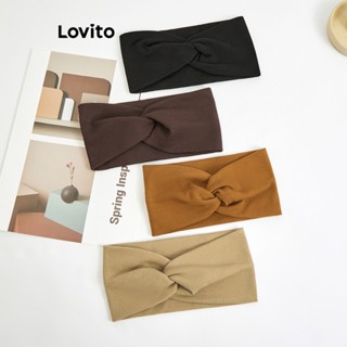 Lovito ที่คาดผมลําลอง แบบเรียบ สําหรับผู้หญิง L63AD061 (สีกากี/กาแฟ/น้ําตาล/ดํา)