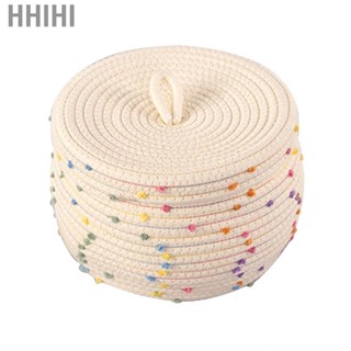 Hhihi Rope Baskets  Round Colorful Dots Cotton Storage Box for Laundry