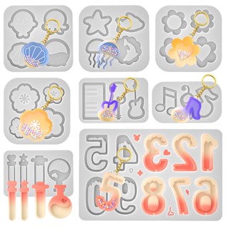 แม่พิมพ์ซิลิโคน เรซิ่น รูปตัวอักษร สัตว์ทะเล ดอกไม้ โน้ต คริสตัล DIY