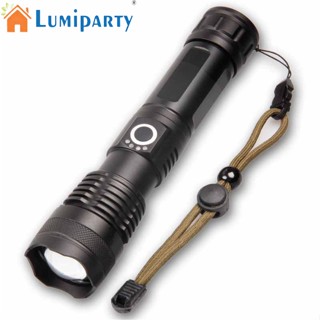 Lumiparty ไฟฉาย Led สว่างมาก P50 4 แกน Ipx-6 กันน้ํา พร้อมหน้าจอแบตเตอรี่ ซูมได้