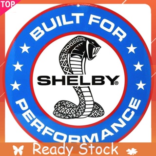 30 * 30 ซม. ทรงกลม เหล็ก รูปภาพเว้า ขอบนูน SHELBY รถ วินเทจ โลหะ แผ่นดีบุก ตกแต่ง