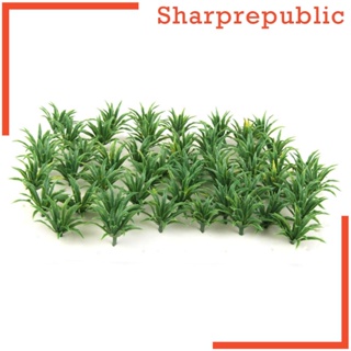 [Sharprepublic] โมเดลพุ่มไม้ สีเขียว สําหรับรางรถไฟ ฉากไดโอราม่า สเกล HO 50 ชิ้น