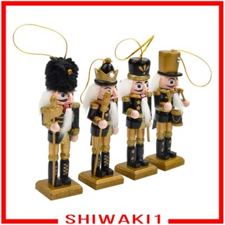 [Shiwaki1] ฟิกเกอร์ตุ๊กตาทหาร แบบไม้ 4 ชิ้น สําหรับเก็บสะสม