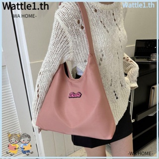 Wttle กระเป๋าสะพายไหล่ลําลอง ทรงโท้ท ขนาดใหญ่ จุของได้เยอะ สีพื้น สําหรับสตรี