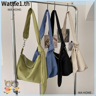 Wttle กระเป๋าสะพายไหล่ กระเป๋าถือ สีพื้น พร้อมสายสะพาย แฟชั่นสําหรับสตรี