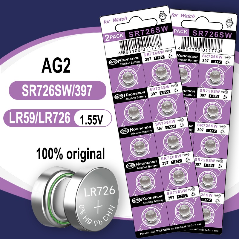 AG2 397 LR726 397A L726F SR726SW 1.55V Lithium Batteries  Button Battery Watch Battery NEW Original 