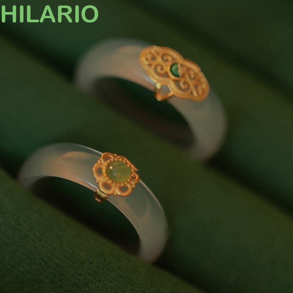 Hilario แหวนหยกเทียม ลายก้อนเมฆ สไตล์จีน ของขวัญวันวาเลนไทน์