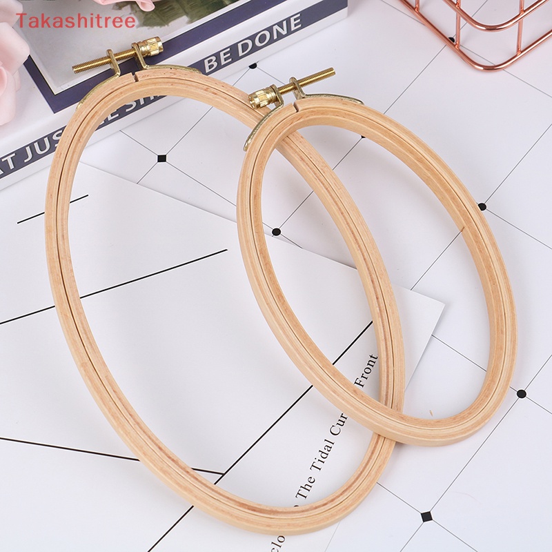 (Takashitree) สะดึงไม้ไผ่ ทรงวงรี สําหรับปักครอสสติตช์ DIY