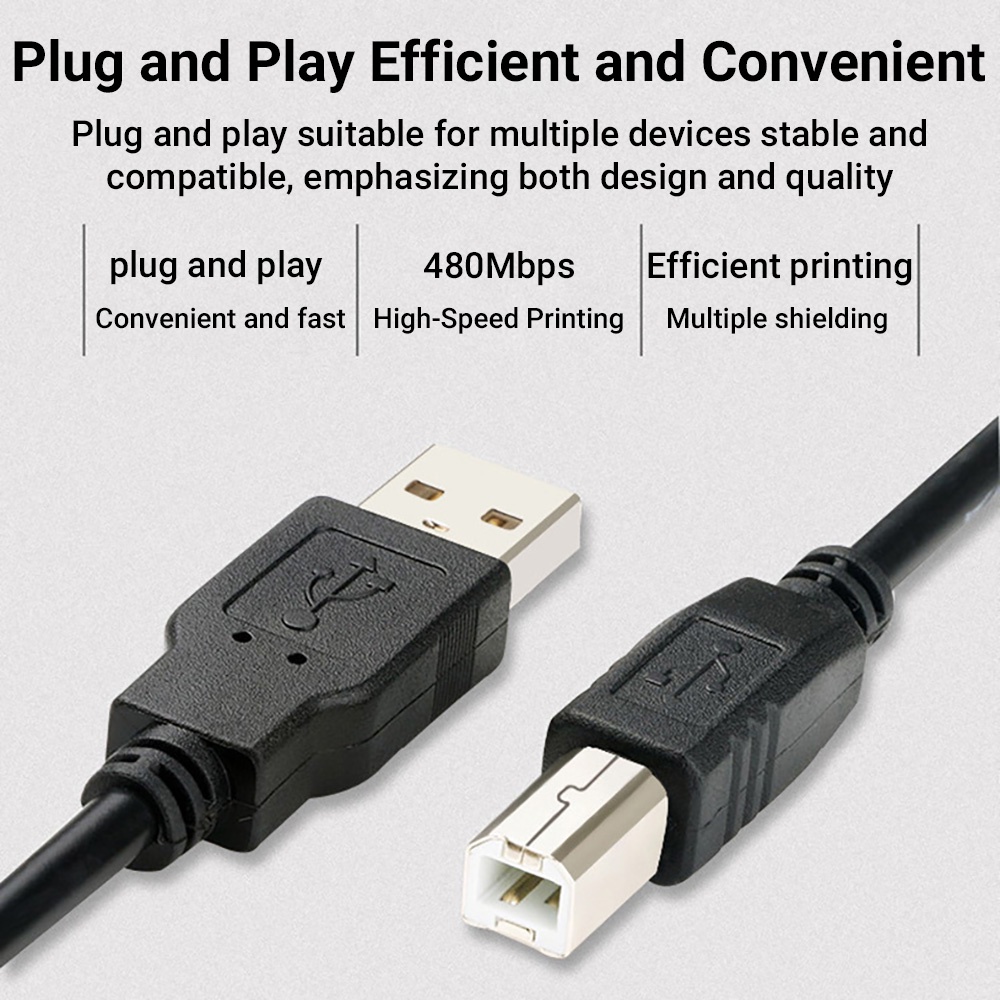 เดลิเวอรี่ในประเทศไทย สายปริ้นเตอร์ USB 2.0 Hi-Speed Printer Scanner สายเครื่องพิมพ์ทองแดงเต็มรูปแบบ