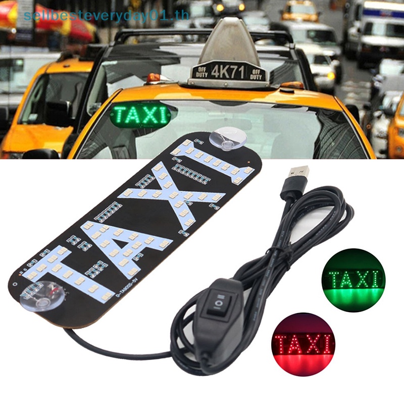 & Sellbest & Taxi ไฟป้ายแท็กซี่ LED เปลี่ยนสีได้ 2 สี พร้อมตะขอ USB (สีแดง และสีเขียว, USB) < OD>
