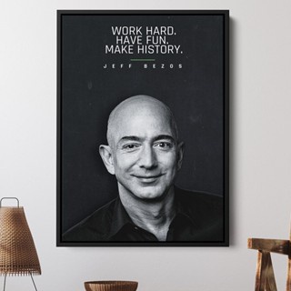 Jeff Bezos ภาพวาดผ้าใบคําคมสร้างแรงบันดาลใจความสําเร็จ Wall Art ธุรกิจสร้างแรงบันดาลใจการพิมพ์ 0711