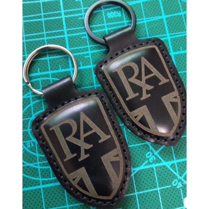 Royal Alloy Motorcycle Keychain GP150 TV175 TG300S GP200S GP300S Key Shield Emblem Genuine Leather P