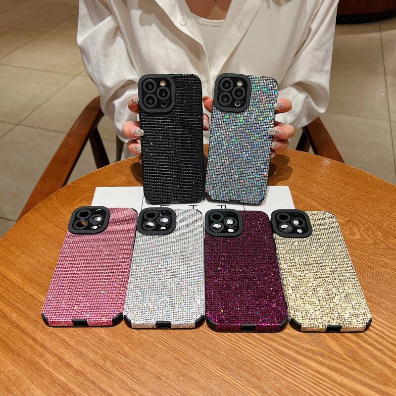 เคสโทรศัพท์มือถือแบบนิ่ม กันกระแทก ลายเพชร สีดํา สําหรับ iPhone 11 12 Pro Max X XR XS Max 7 Plus 8 Plus 13 14Pro Max