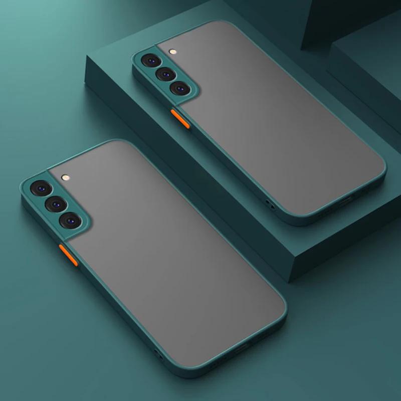 เคสโทรศัพท์ซิลิโคน PC แข็ง โปร่งแสง ผิวด้าน ป้องกันเลนส์กล้อง สําหรับ Samsung S24 Ultra Plus S23FE Galaxy S23 Ultra