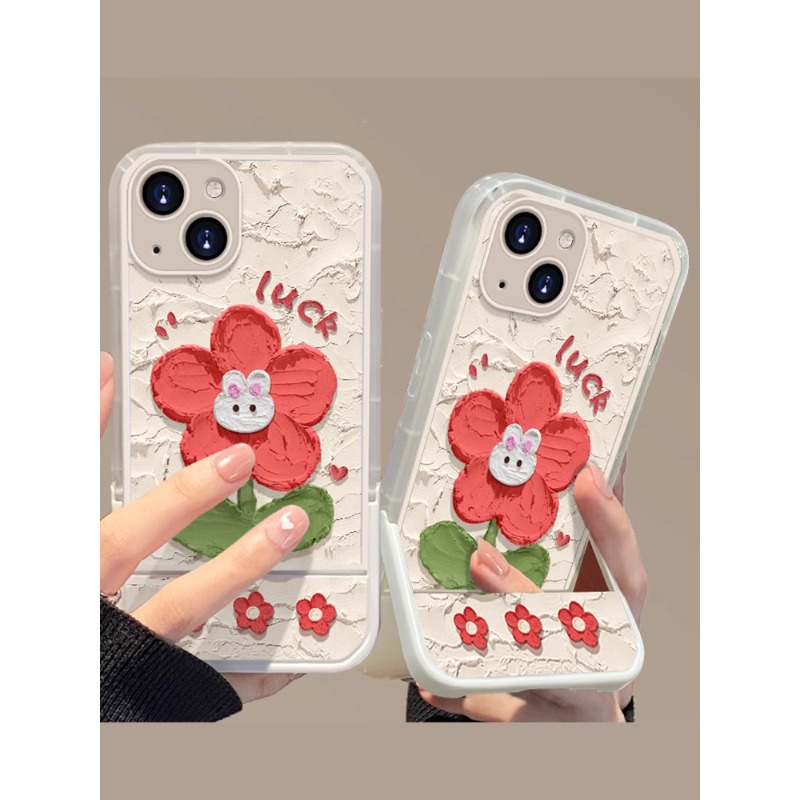 เคสโทรศัพท์มือถือ ลายดอกคําฝอย พร้อมขาตั้ง สําหรับ IPhone 7 7plus 8 8plus Xs XR 11 12 13 14 Pro Plus Promax