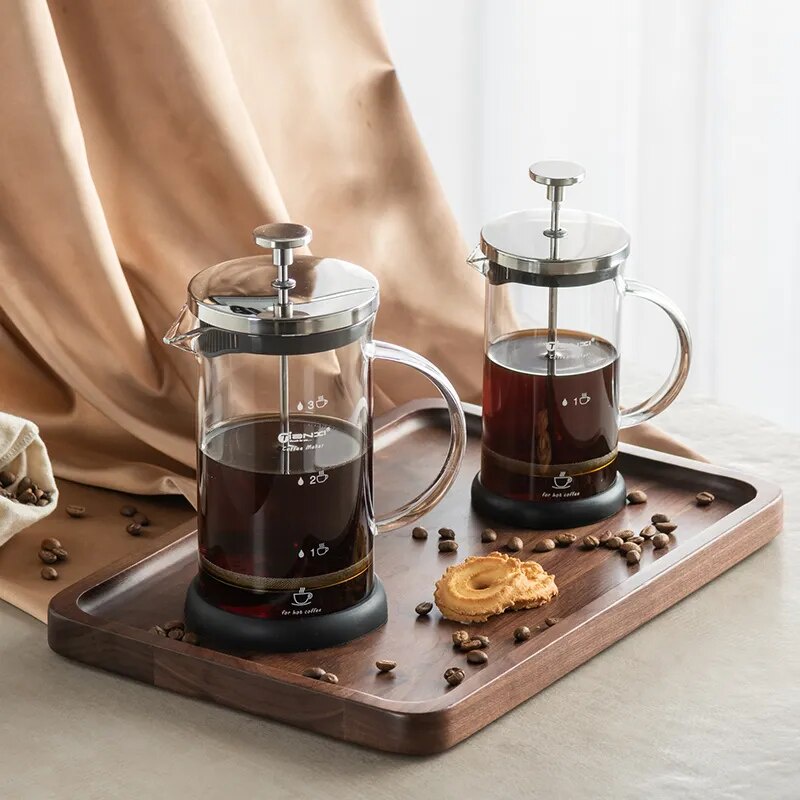 GIANXI French Press Coffee Pot Stainless Steel Glass Coffee Maker Multifunctional Hand Punch Pot Cof