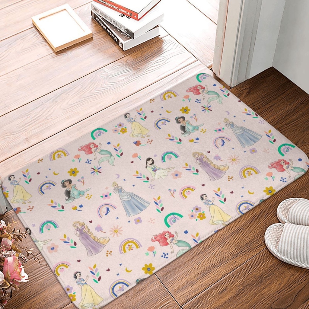 Disney Princess พรมปูพื้น กันลื่น ขนาด 40*60 ซม. สําหรับตกแต่งบ้าน ห้องครัว