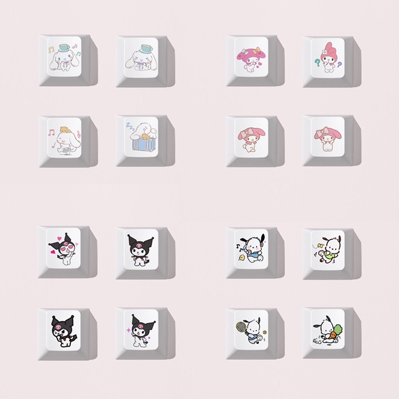 Sanrio Kuromi Cinnamoroll ปุ่มกดคีย์บอร์ดเมคคานิคอล ลายเมโลดี้ Pochacco Pompompurin R1 R2 R3 R4 4 ชิ้น