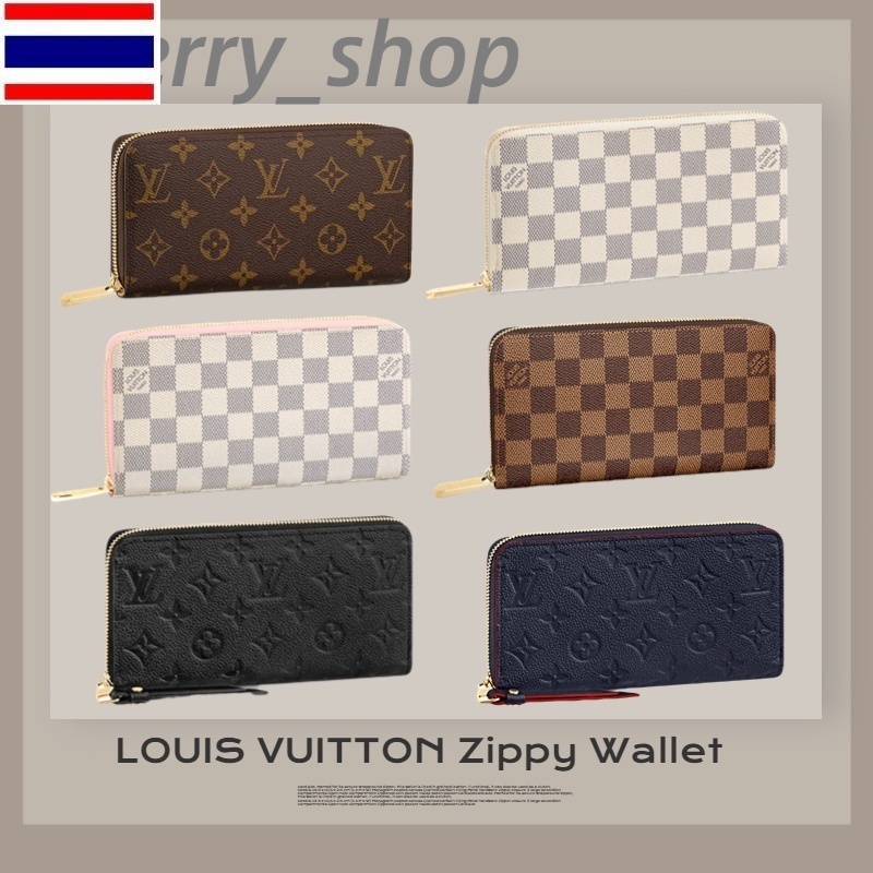New 🍒หลุยส์วิตตอง Louis Vuitton ZIPPY zipper wallet🍒 สำหรับผู้หญิง / ซิป / กระเป๋าสตางค์🍒กระเป๋าสตางค์ใบยาวซิป O5AI