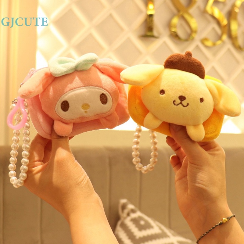Gjcute กระเป๋าสตางค์ กระเป๋าใส่เหรียญ จี้ไข่มุก ขนาดเล็ก สําหรับผู้หญิง WTD