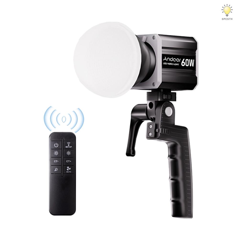 Cos Andoer ไฟวิดีโอ LED 60W COB 2800K-6800K หรี่แสงได้ พร้อมหน้าจอ LCD 9 FX เอฟเฟคพิเศษ ระบบควบคุมพั