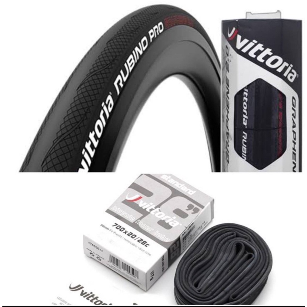 Vittoria Rubino Pro ยางนอกเสือหมอบ Graphene 2.0 ขอบพับ แถม ยางใน Vittoria 1 เส้น