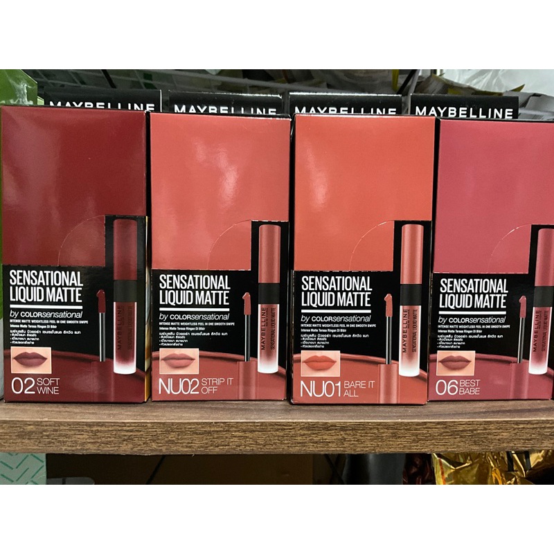 (ยกกล่อง6ชิ้น) เมย์เบลลีน ลิปซอง ลิป แมท Maybelline Sensational Liquid