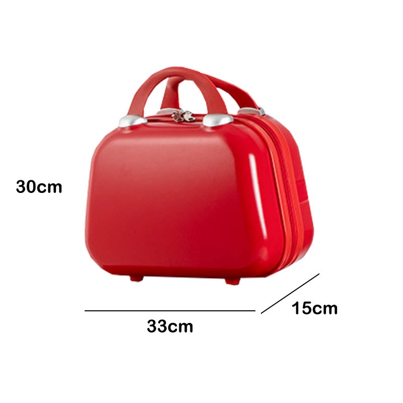 กระเป๋าใส่เสื้อผ้า กระเป๋าเดินทางล้อลาก สีแดง 14/18/20/24/28 นิ้ว แบบซิป วัสดุ ABS+PC แข็งแรง ทนทาน