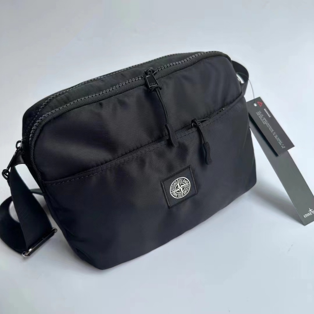 STONE ISLAND กระเป๋าสะพายไหล่ ผ้าไนล่อน ขนาดใหญ่ จุของได้เยอะ มีหลายช่อง