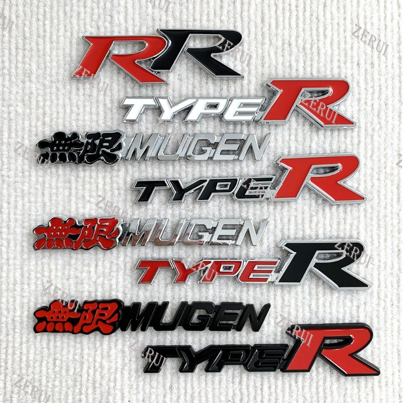 Zr กระจังหน้ารถยนต์ โลหะ รูปโลโก้ R 3D อุปกรณ์เสริม สําหรับ Honda CIVIC FD2 FD FA 5 Mugen TypeR