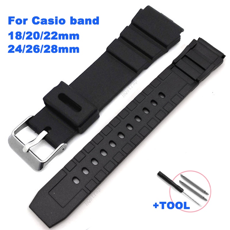 สายนาฬิกาข้อมือซิลิโคน กันน้ํา สําหรับผู้ชาย และผู้หญิง Casio G Shoc K Watch Band 18 มม. 20 มม. 22 มม. 24 มม. 26 มม. 28 มม.