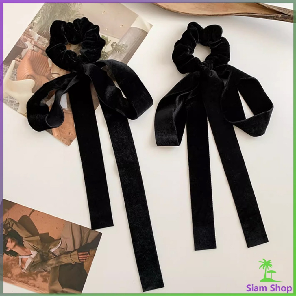 SIAM โบว์สีดำ แฟชั่นสไตล์เกาหลีสําหรับผู้หญิง เครื่องประดับผมผู้หญิง Bow headband