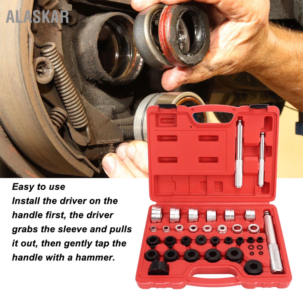 ALASKAR 33 ชิ้น Master Bushing Driver Set เมตริกและมาตรฐาน SAE Bearing Seal Removal Installer Kit