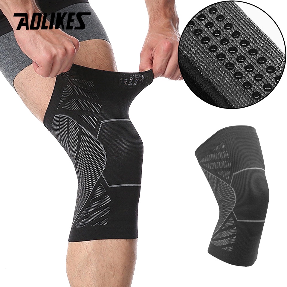 Aolikes 1 ชิ้น กีฬา บีบอัด สนับเข่า ยืดหยุ่น ซัพพอร์ต หมอนฟุตบอล สายรัดเข่า