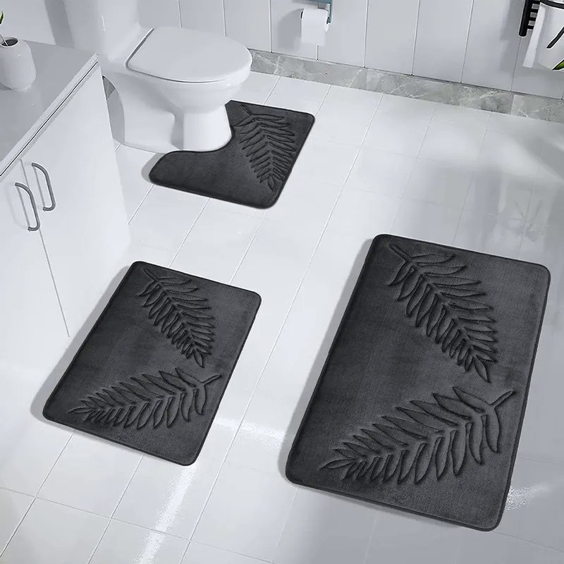 Memory Foam Bath Mat Toilet Mat Extra Soft Non-Slip Bathroom Mat Super Comfort Bath Mats for Bathroo